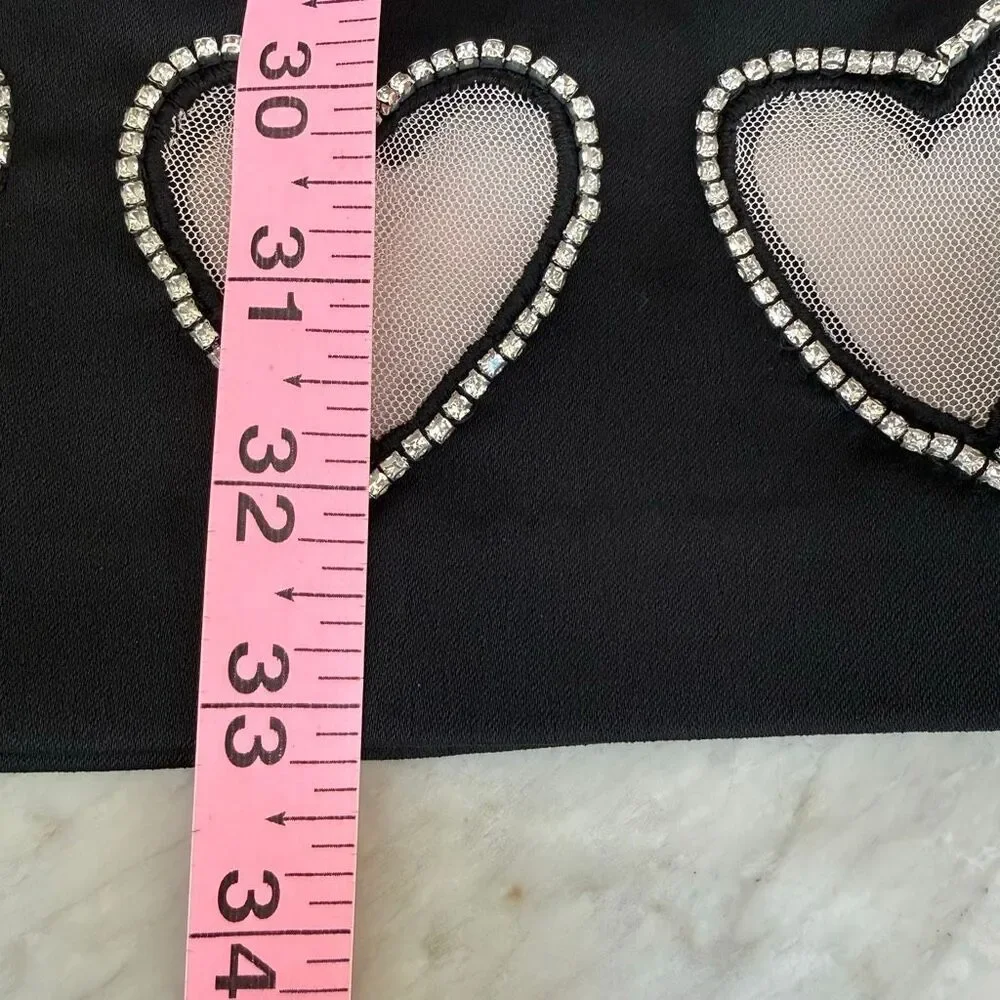 Alice + Olivia Cade Shift Mini Dress crystal-embellished heart cut-outs sz 6 NWT - Picture 8 of 9